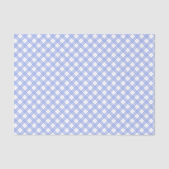 Papel De Seda Papel-Padrão de Gingham Azul-Bebê (Frente )