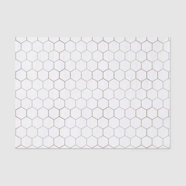 Papel De Seda Papel-Padrão de Honeycomb sobre Branco (Frente )