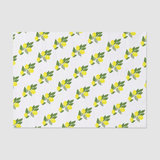 Papel De Seda Papel-Padrão de Limão de Citrus Boho (Frente )
