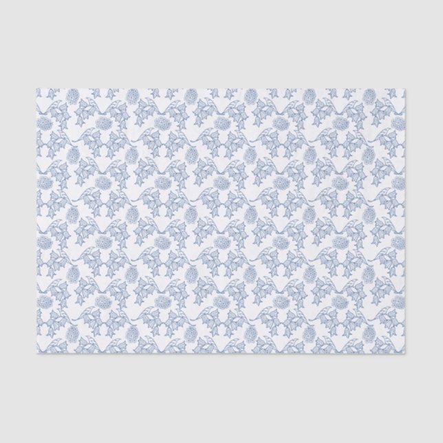 Papel De Seda Papel-Padrão Físico Etônico Azul Indigo (Frente )