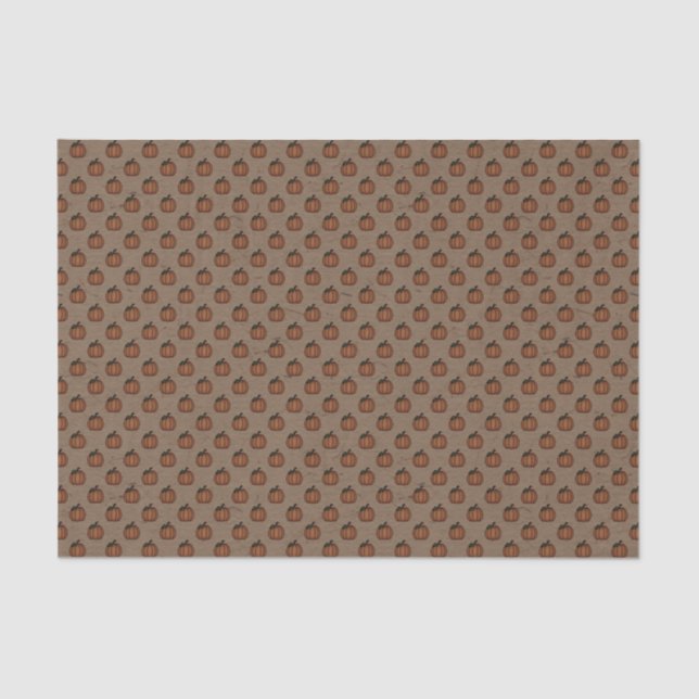 Papel De Seda Papel-Padrão para Pumpkin Castanho (Frente )