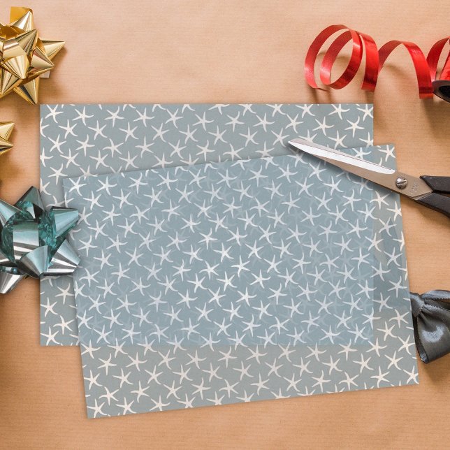 Papel De Seda Papel-Padrão Tropical Blue Starfish (Criador carregado)