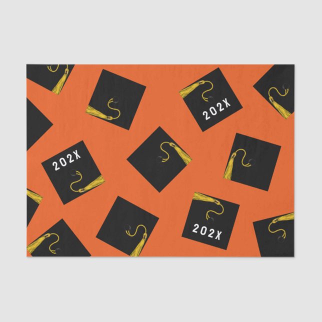 Papel De Seda Papel-Tecido de Graduação Laranja (Frente )