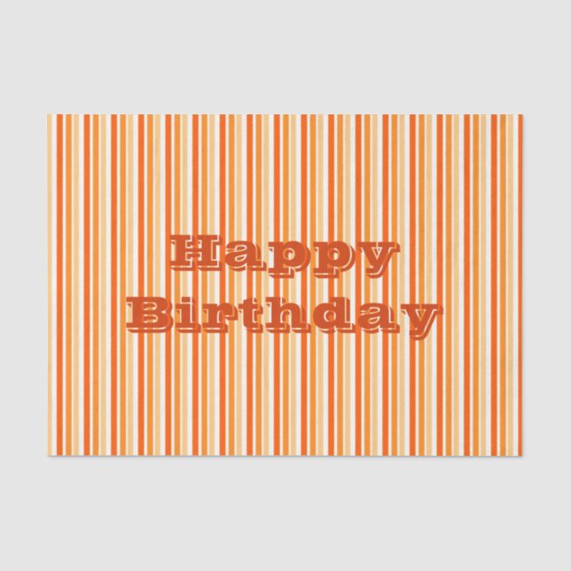 Papel De Seda Papel-Tecido Laranja-E-White Stripe (Frente )