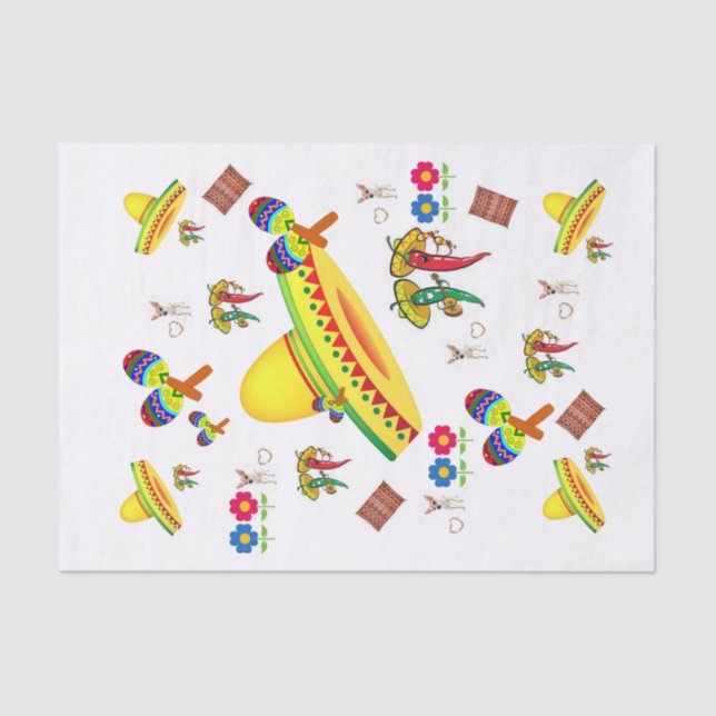 Papel De Seda Papel-Tecido Pimenta Quente Sombrero Floral (Frente )