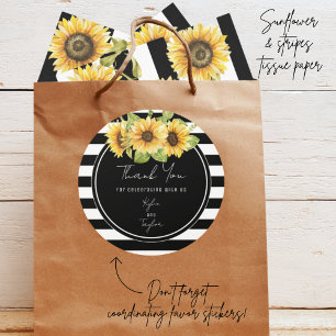 Papel De Seda Papel-Tecido Sunflower Black and White Strips