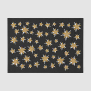 Papel De Seda Papel-tecidos com floco de neve dourado com estrel