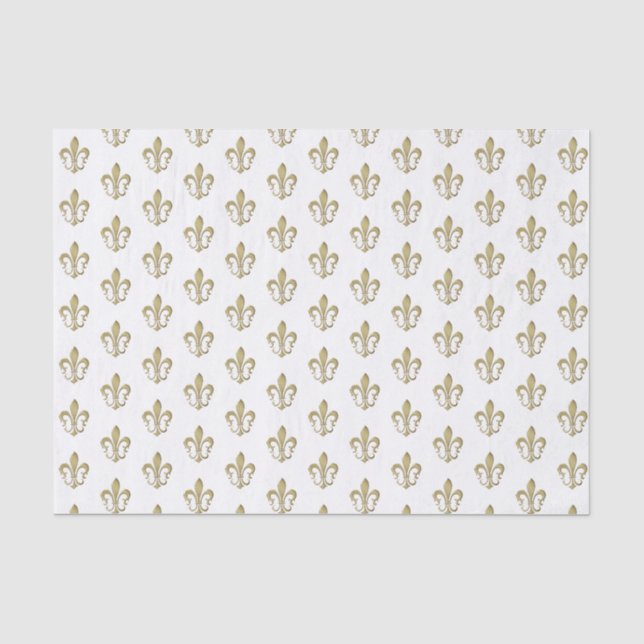 Papel De Seda Papel-tecidos Dourado francês Fleur de Lis, , em k (Frente )