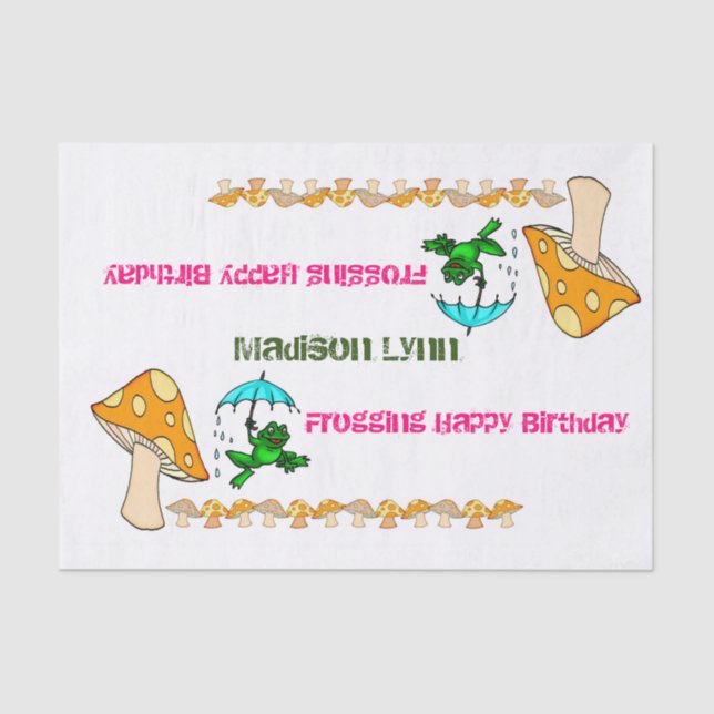 Papel De Seda Papelão de Tecido Rupindo Feliz Aniversário Cogume (Frente )