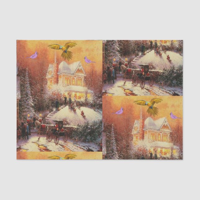 Papel De Seda Papelaria decorativa, natal (Frente )