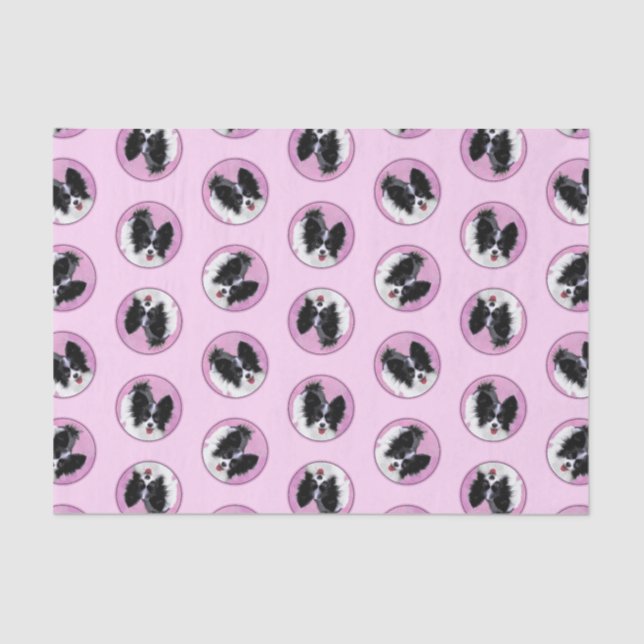 Papel De Seda Papillon Pintando Arte Negra e Branca Original par (Frente )