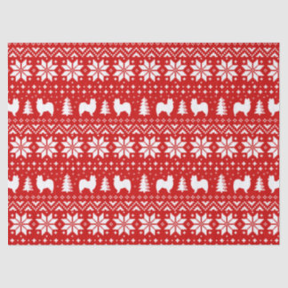 Papel De Seda Papillon Silhouettes Natal Padrão Vermelho