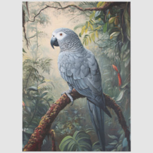 Papel De Seda Papo de Papagaio Cinzento Decoupage