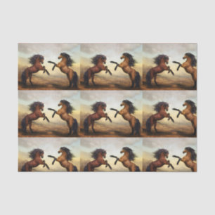 Papel De Seda par de cavalos selvagens