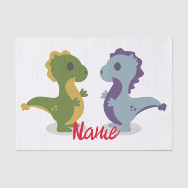 Papel De Seda Par de Dinossauro Cólvora Troço_Trova (Frente )