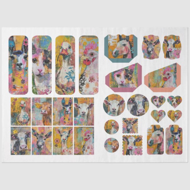 Papel De Seda Para Artistas Fazenda Ephemera Diário De Lixo Anim (Frente )