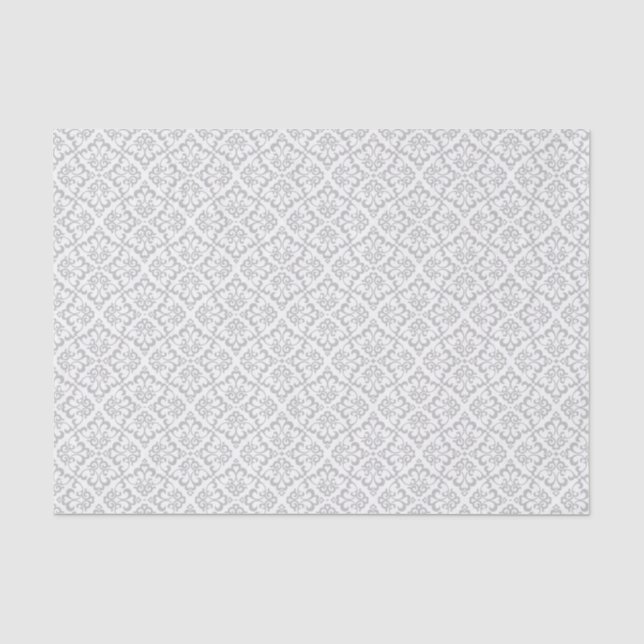 Papel de Seda para Casamento - Branco e Cinza Clar (Frente )