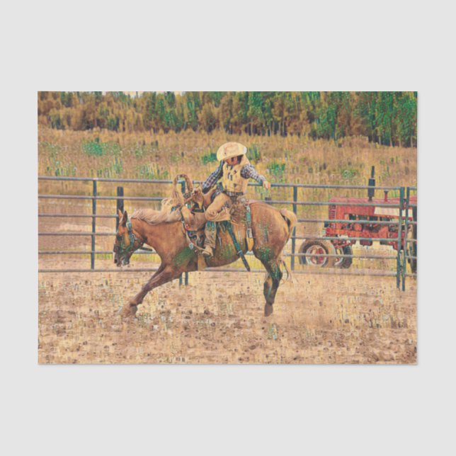 Papel de seda para cavalgada country cowboy ociden (Frente )
