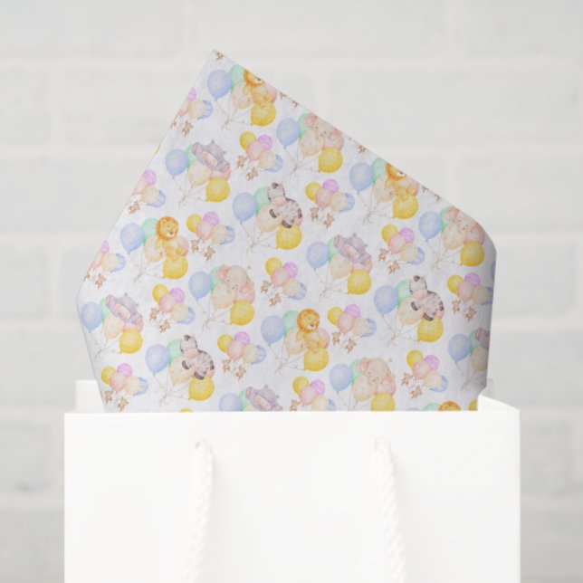 Papel de Seda para Chá de Bebê Safari (Sacola de presentes)