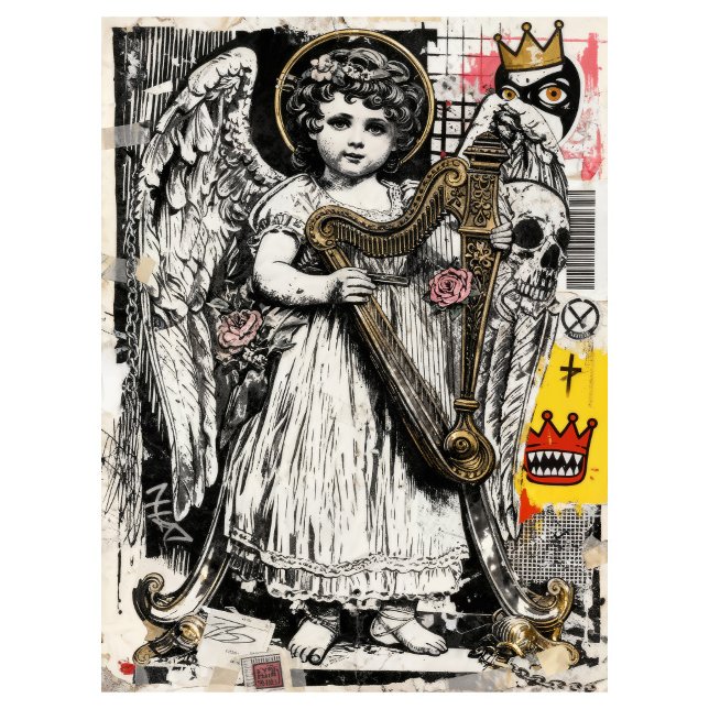 Papel de Seda para Decoupage Anjo Arte de Rua Cola (This is a mockup image, your design may appear larger/smaller depending on size ordered.)