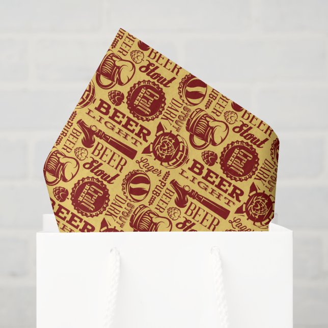 Papel de seda para decoupage de cerveja (Sacola de presentes)