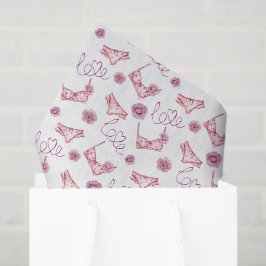 Papel de seda para decoupage de lingerie, presente