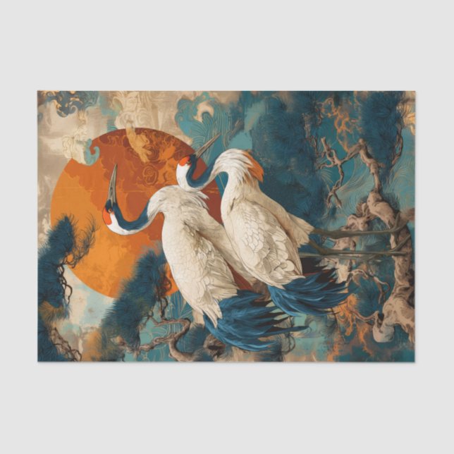 Papel de Seda para Embrulho de Presente Grus Japon (Frente )
