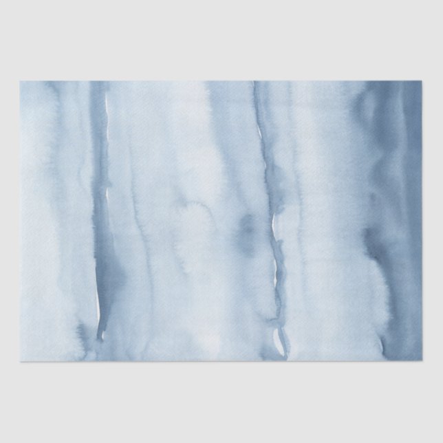 Papel de Seda para Presente em Aquarela Azul Empoe (Frente )