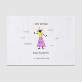 Papel De Seda Parabéns, aniversário incrível Dança de Garota