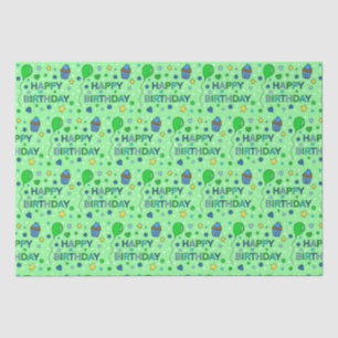 Papel De Seda Parabéns do Verde limão e Azul