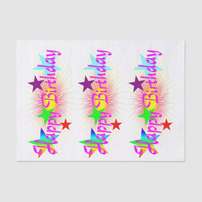 Papel De Seda Parabéns e estrelas (Frente )