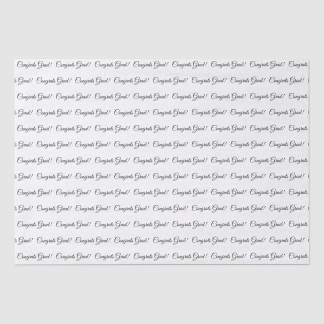 Papel De Seda Parabéns formando o padrão de script elegante pret (Frente )