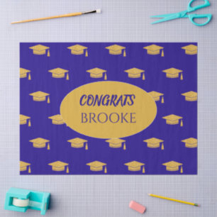 Papel De Seda Parabéns Graduado! Saco de presente azul personali