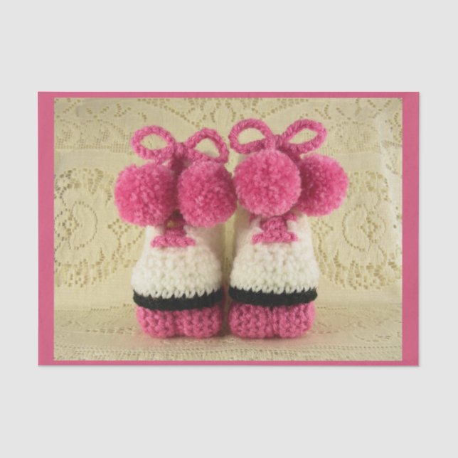 Papel De Seda Parabéns Menina (Roller Skates Booties) (Frente )