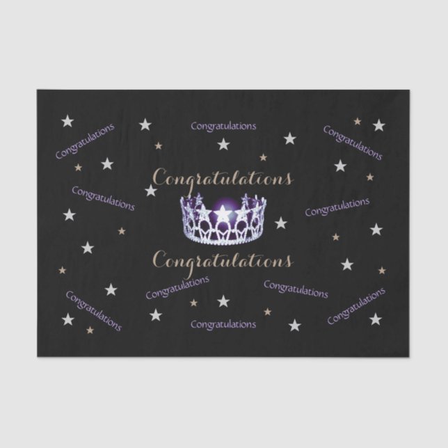 Papel De Seda Parabéns norte-americanos - Papel-matéria (Frente )