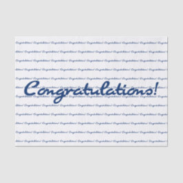 Papel De Seda Parabéns! Padrão de repetição azul