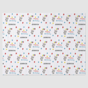 Papel De Seda Parabéns Panda Urso Branco