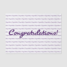 Parabéns! Script casual roxo escuro