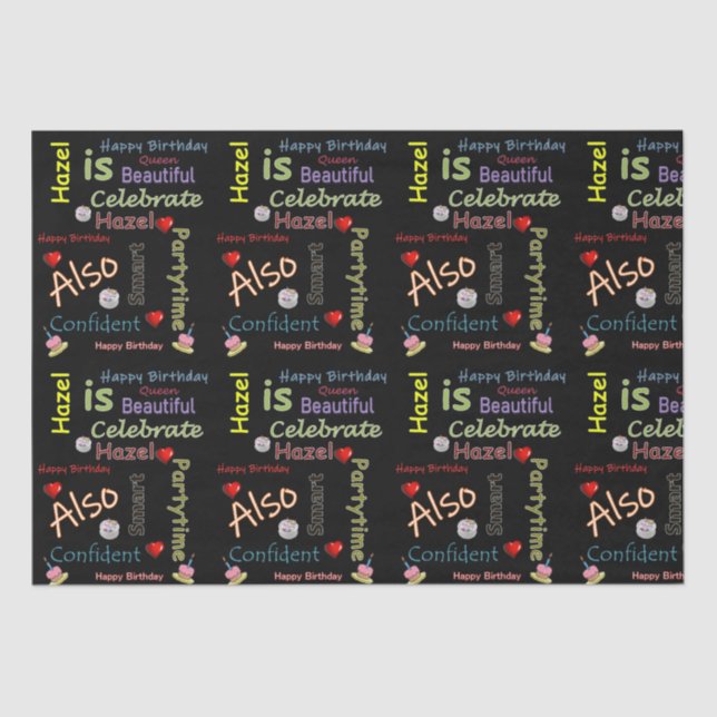 Papel De Seda Parabéns, Tecido Hazel (Frente )