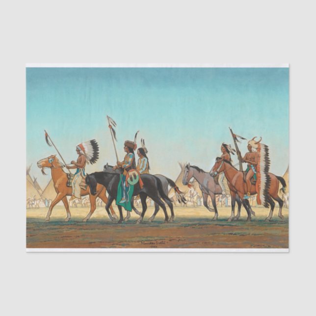 Papel De Seda Parada dos Guerreiros por Maynard Dixon (Frente )