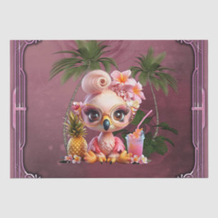Papel De Seda Paraíso rosa, um doce flamingo