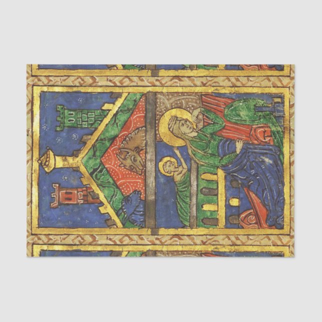 PAPEL DE SEDA PARCHES DE NATAL DE NATIVIDADE ANTIQUANTO (Frente )