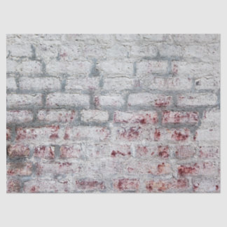 Papel De Seda Parede Brick Lavada Branca