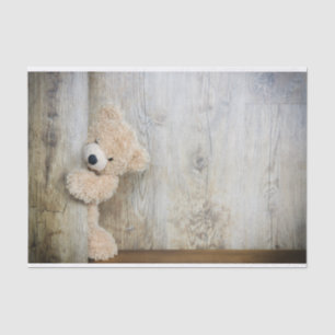 Papel De Seda Parede de Madeira Rústica De Urso Bastante Enchid