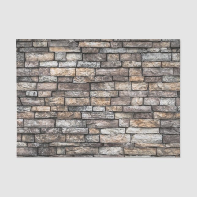 Papel De Seda Parede de Pedra da cinza (Frente )