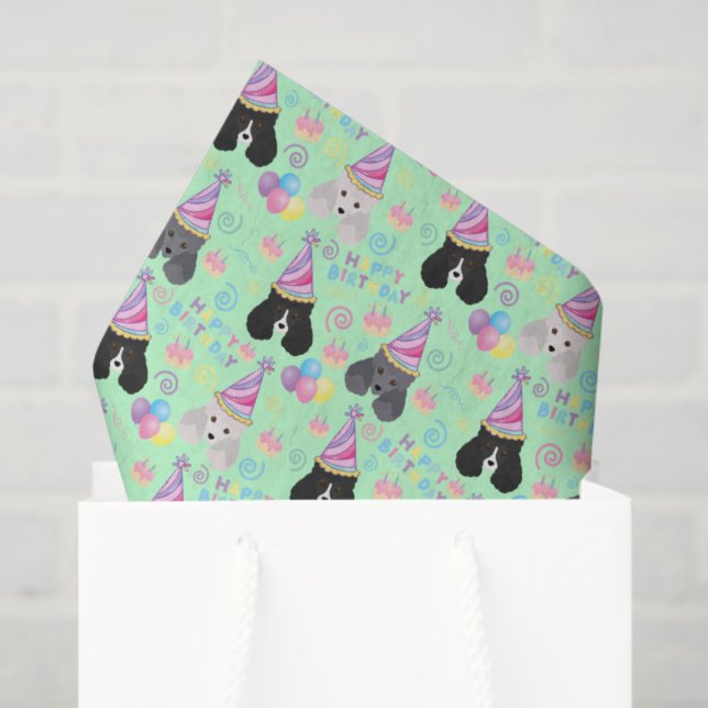 Papel De Seda Parti Poodle Tissue Paper in Green (Sacola de presentes)