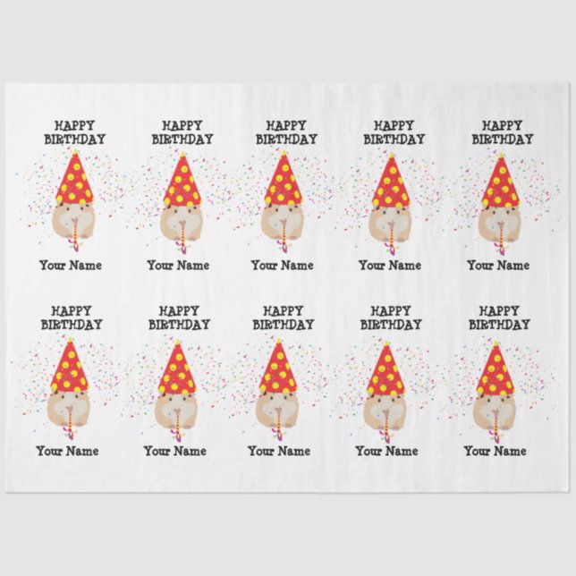 Papel De Seda Partida de Hamster - Animais em Nome da Festa de a (Frente )