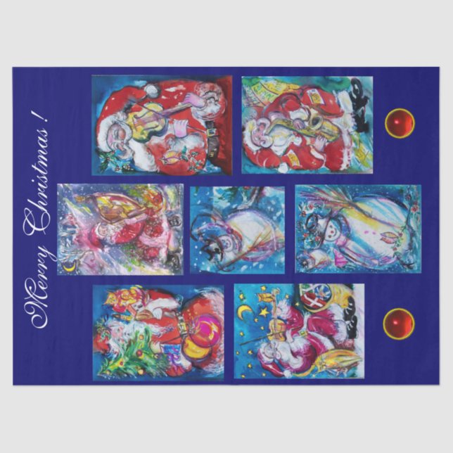 Papel De Seda PARTIDO DE NATAL papai noel E NEVE (Frente )