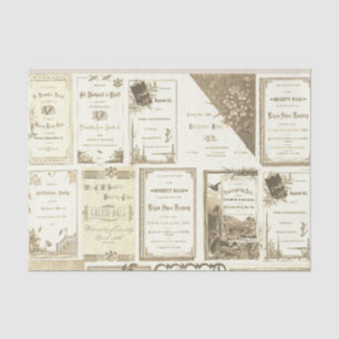 Papel De Seda Partido dos convites do clube do Sepia dos 1880's