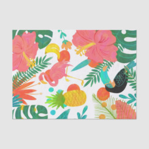 Papel De Seda Partido floral de Luau do verão das folhas das